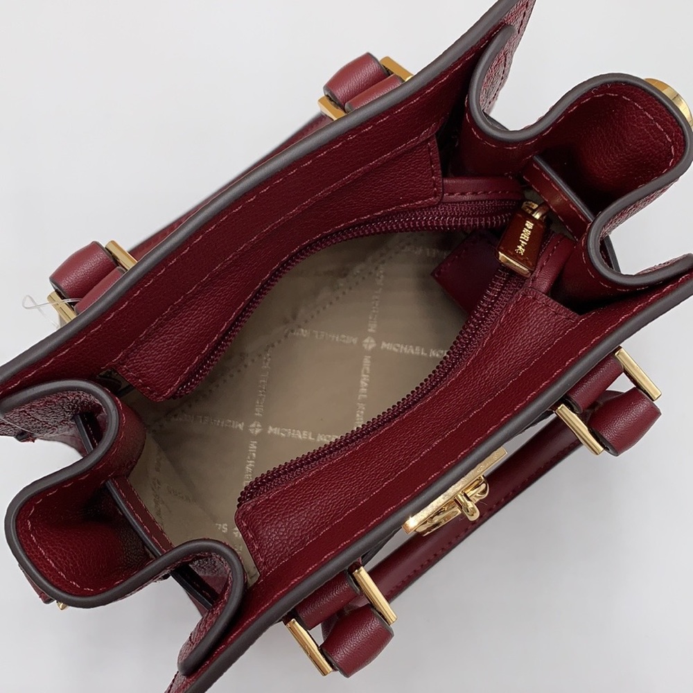 MICHAEL KORS HAMILTON XSMALL SATCHEL CROSSBODY DARK CHERRY COLOR - Picture 9 of 16